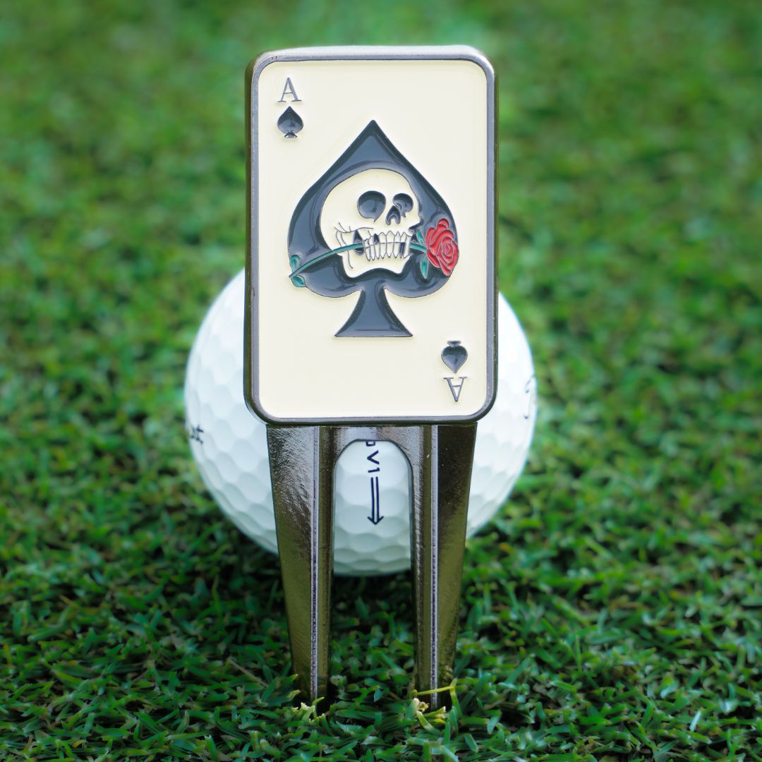 cool pitch mark repairer with skull design