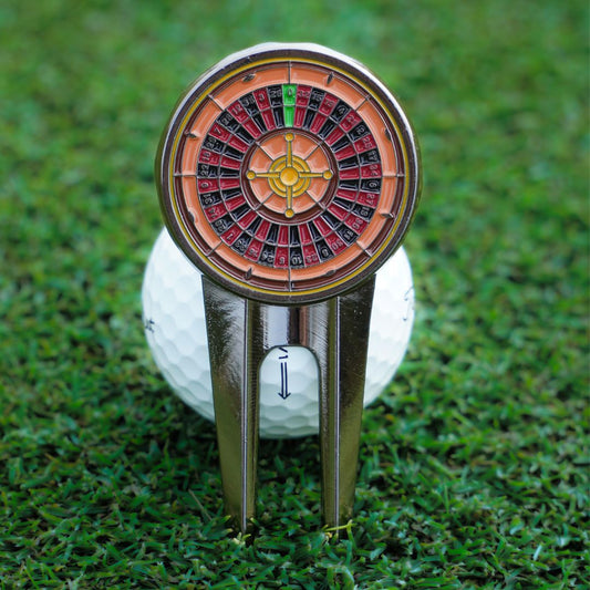 divot tool with casino design