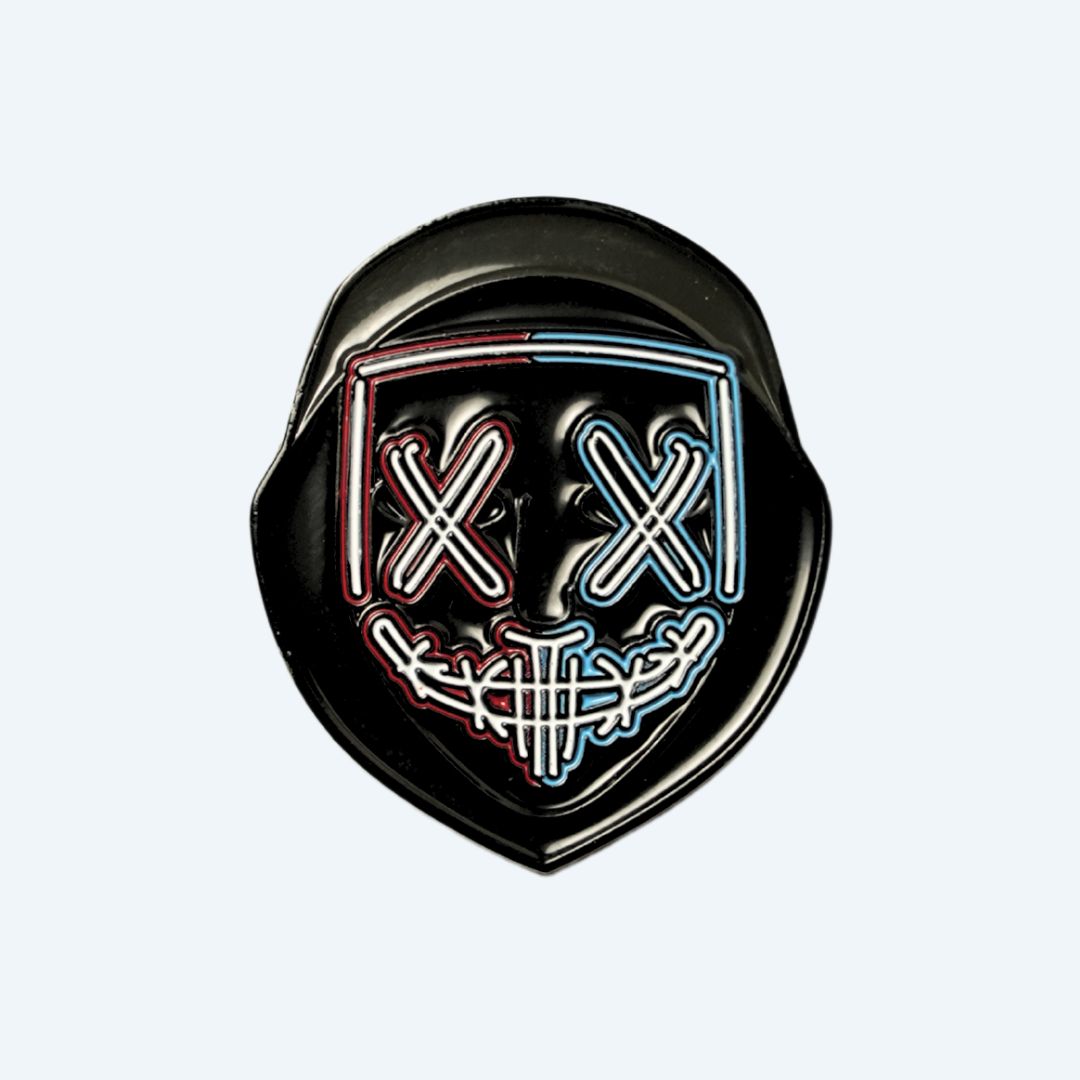 Golf ball marker with DJ mask