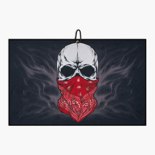 cool golf towel with skull in bandana