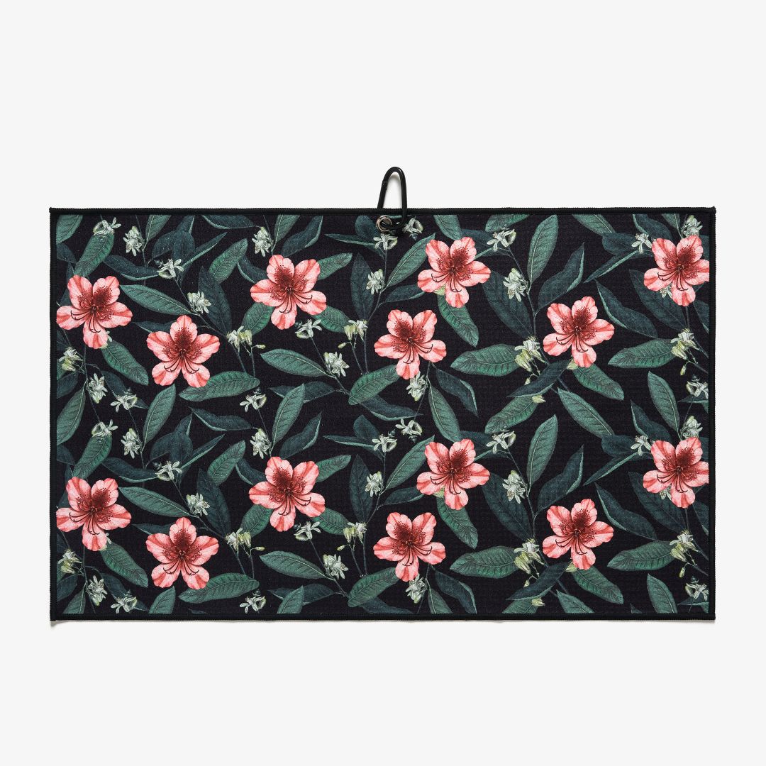 Golf towel with azalea print
