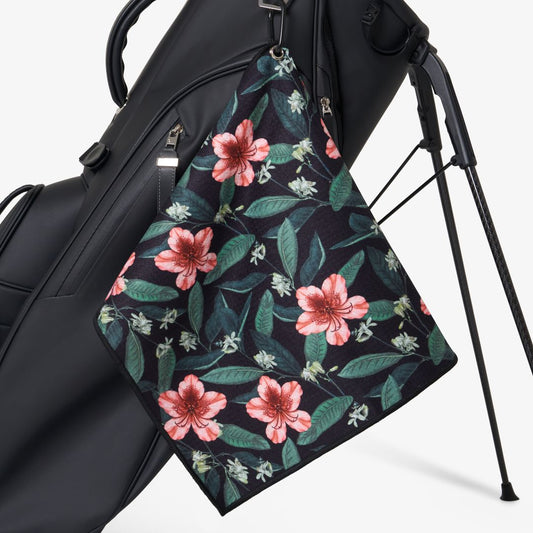 azalea golf towel on bag