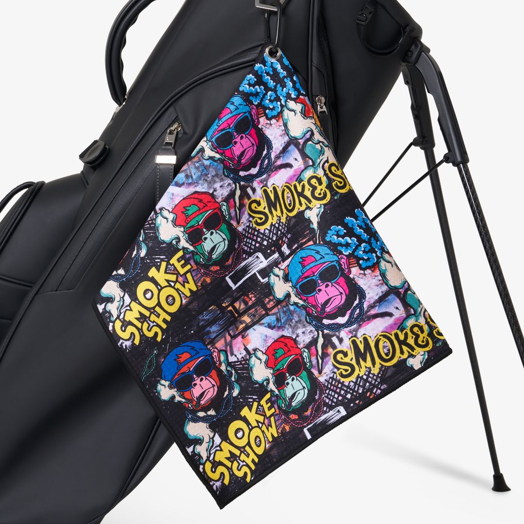 golf towel with graffiti design