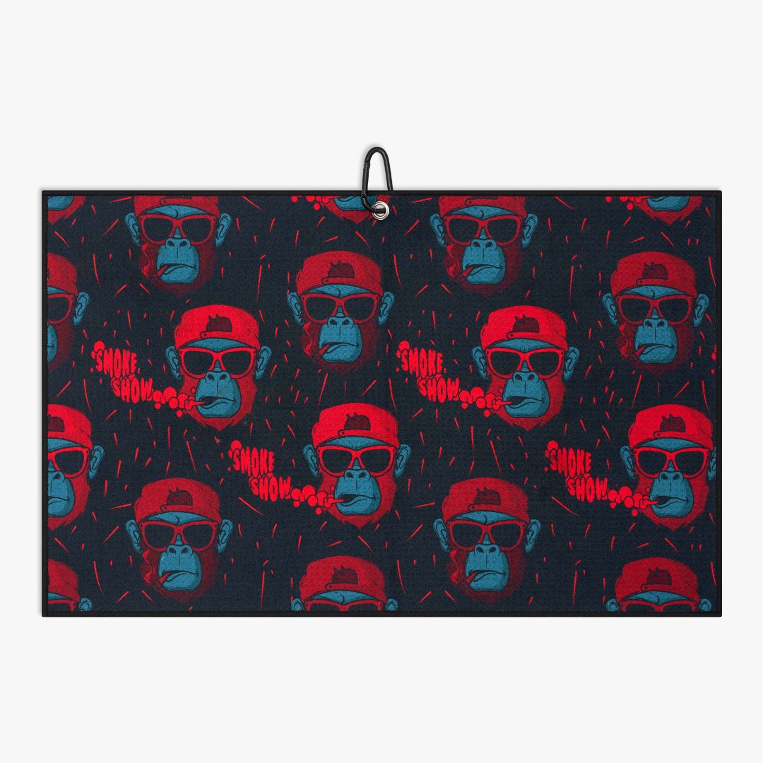 Golf towel with gorilla design