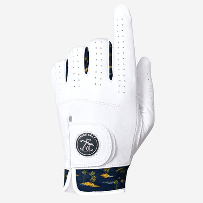 Golf glove with tropical pattern