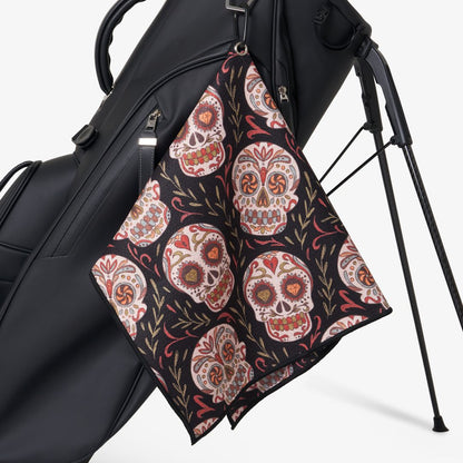 golf towel with skull design